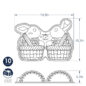 Bunny in a Basket Pan Dimensional Drawing