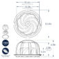 Swirl Bundt Pan with Cake Keeper Dimensional Drawing