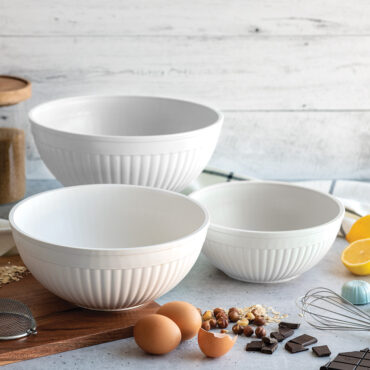 Baking scene with prep and serve bowls