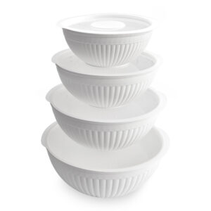 8 Piece Covered Bowl Set, White