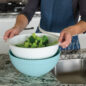Colander with Bowl with broccoli