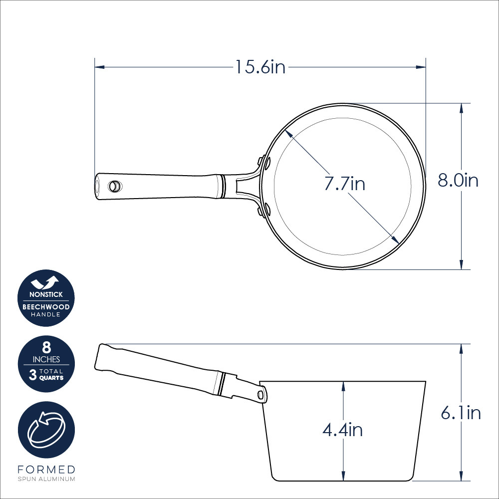 Cardamom Ceramic Nonstick 3 Qt Saucepan Ceramic Coated Cookware 