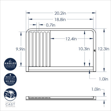 All American Double Burner Reversible Grill And Griddle