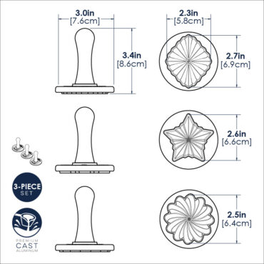 Cookie Stamp Set_Pleated dimensional drawing