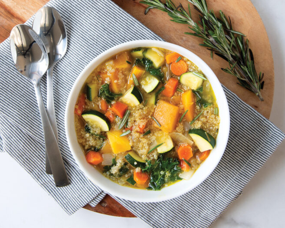 A bowl of butternut squash soup. 