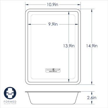 Detroit Pizza Pan dimensional drawing
