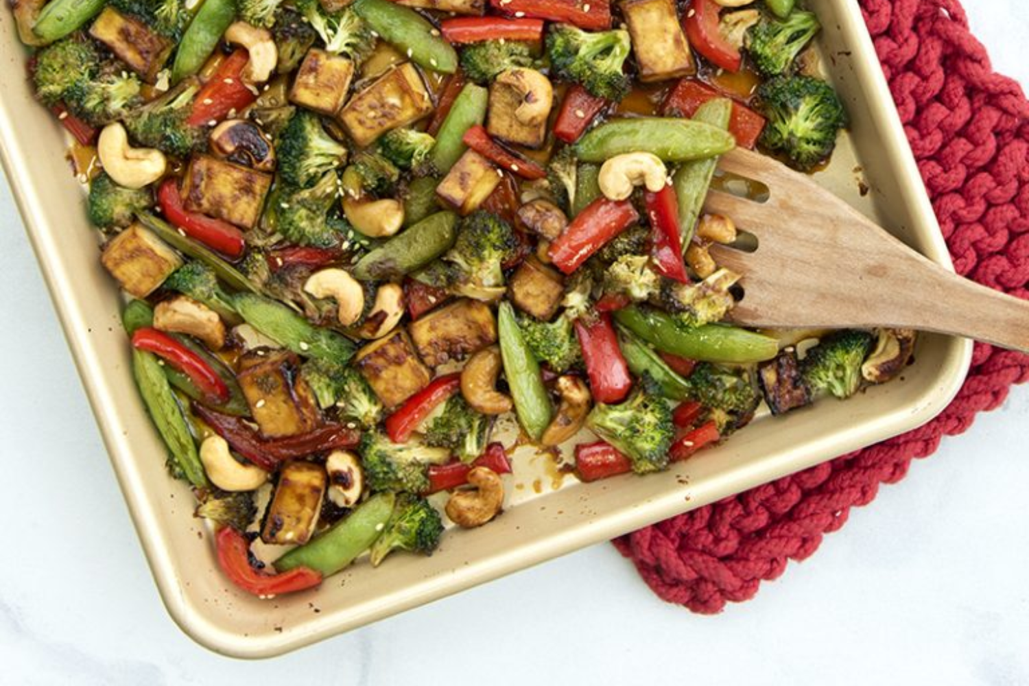 Baked Cashew Tofu and Vegetable Stir Fry