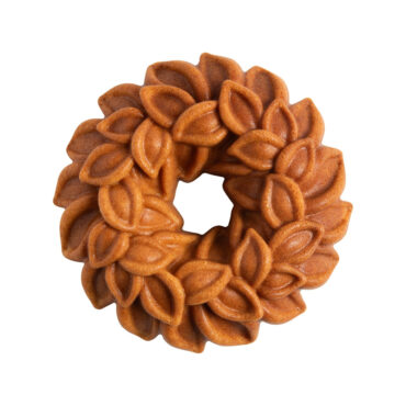 Plain Laurel Wreath Bundt cake on white background