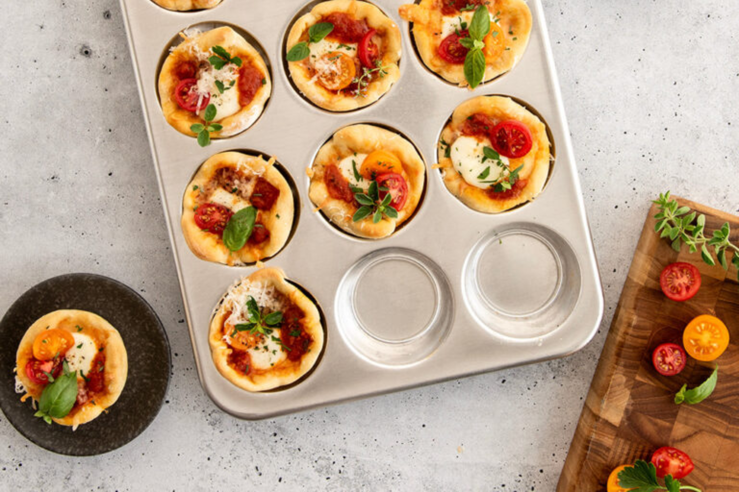 Margherita Pizza Bites in Naturals® 12 Cavity Muffin Pan