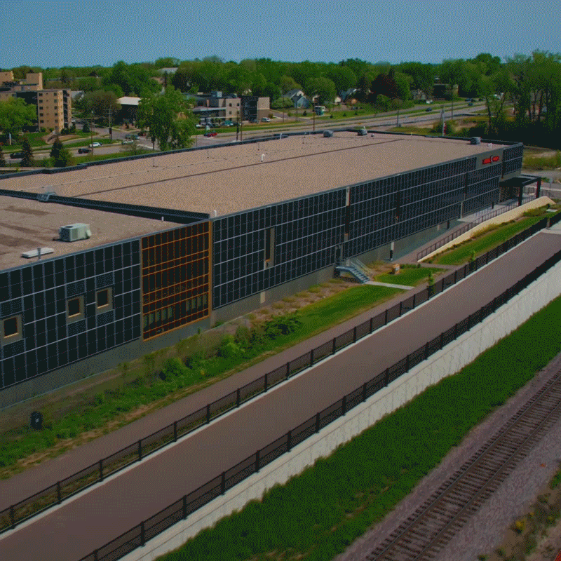 GIF of Nordic Ware factory from drone view