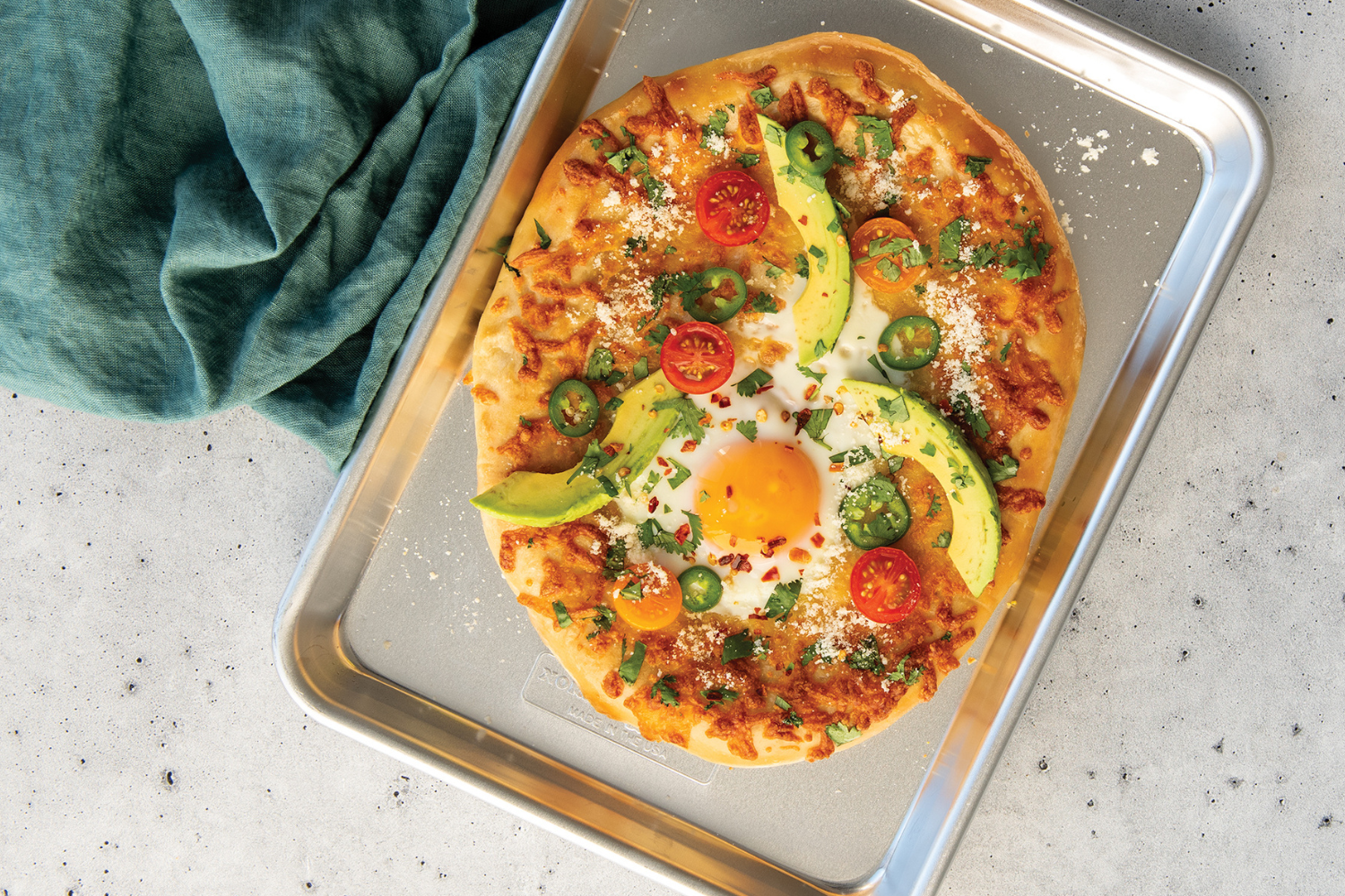 Sheet pan personal pizza on Naturals® Baker's Quarter Sheet Pan