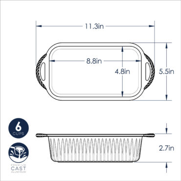 caradamom loaf pan dimensional drawing