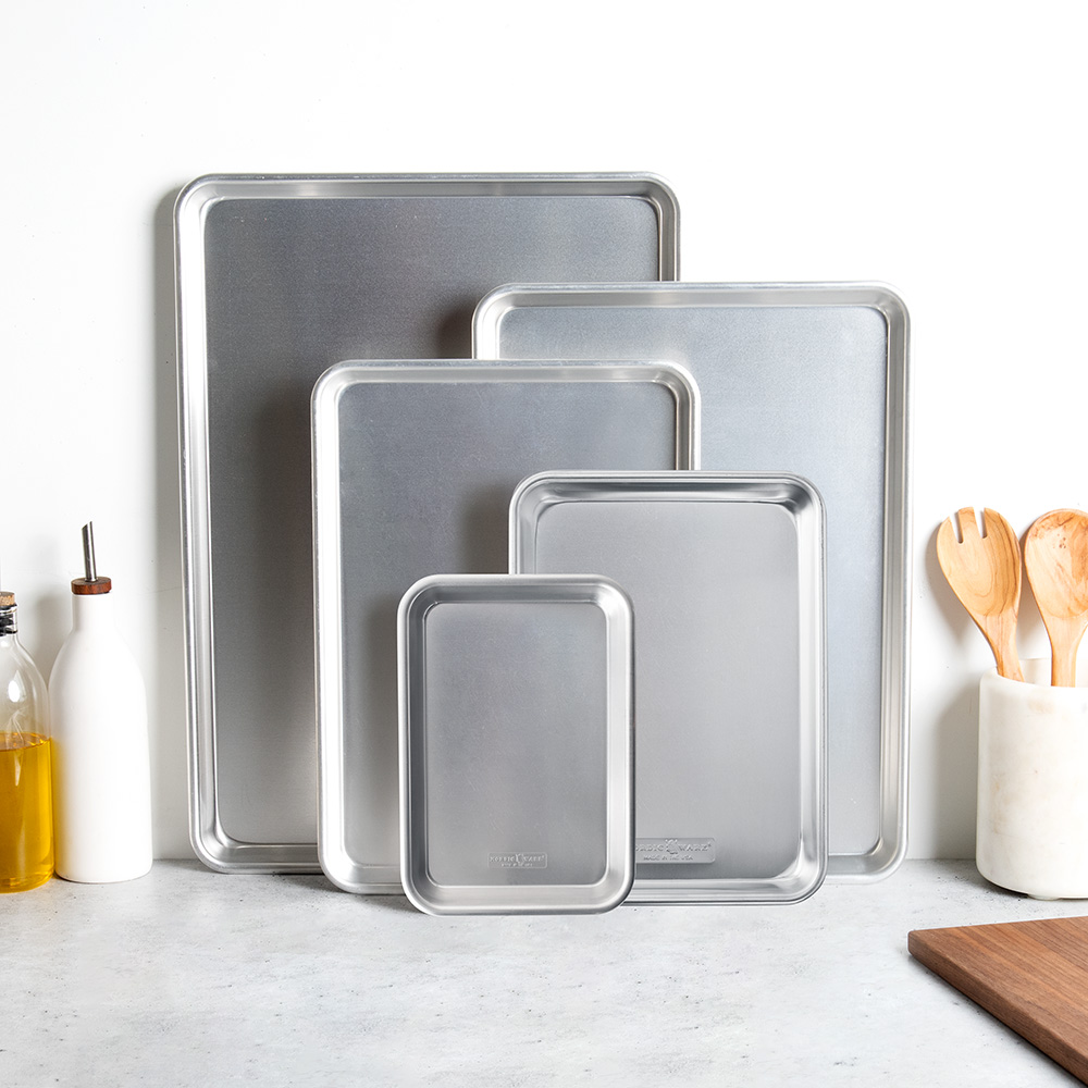 Image of Nordic Ware's top-rated Naturals Baking Sheets in numerous sizes in kitchen lifestyle scene