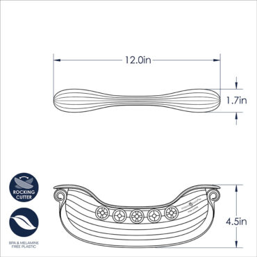 rock the boat pizza cutter dimensional drawing