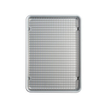 overhead of brilliant half sheet with grid on white background