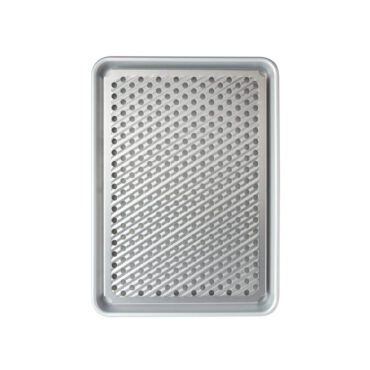 overhead of brilliant half sheet with rack on white background