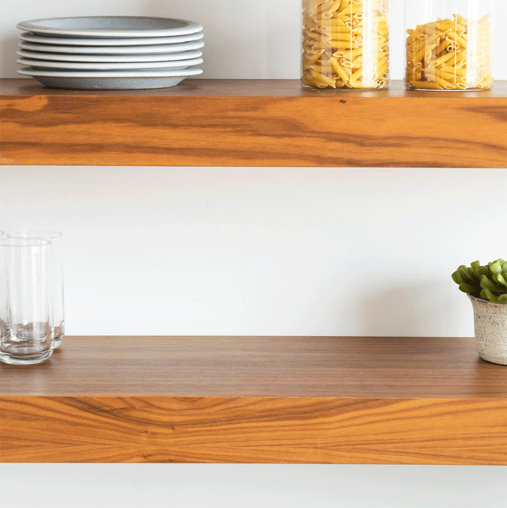 GIF of of Nordic Ware Naturals 5 Piece Bake and Store Set on kitchen shelf stacking on top of each other for storage