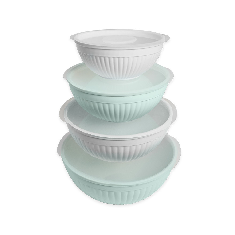8 Piece Covered Bowl Set - Sea Glass Multi View 1