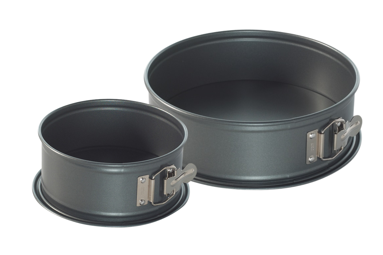 7 inch springform pan next to a 9 inch springform pan