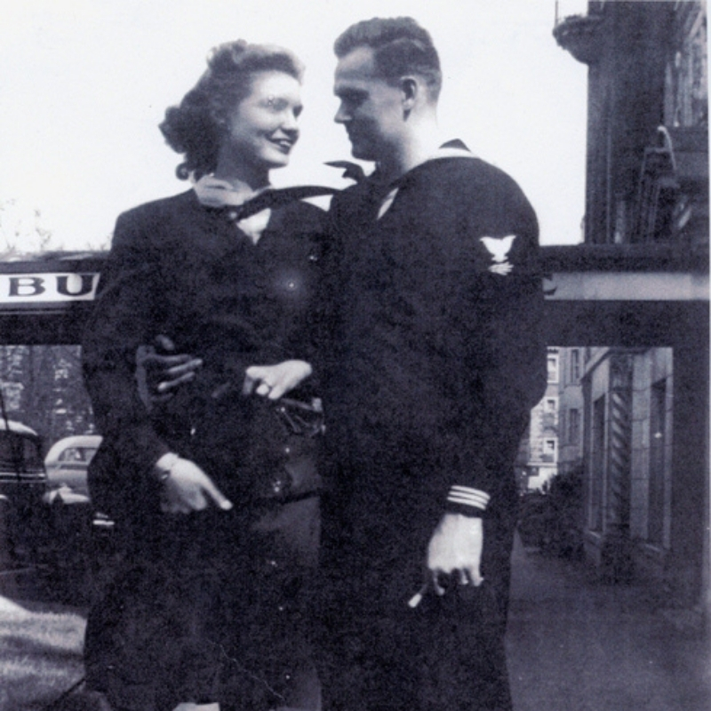 Old image of Nordic Ware founders Dotty and Dave Dalquist after WWII
