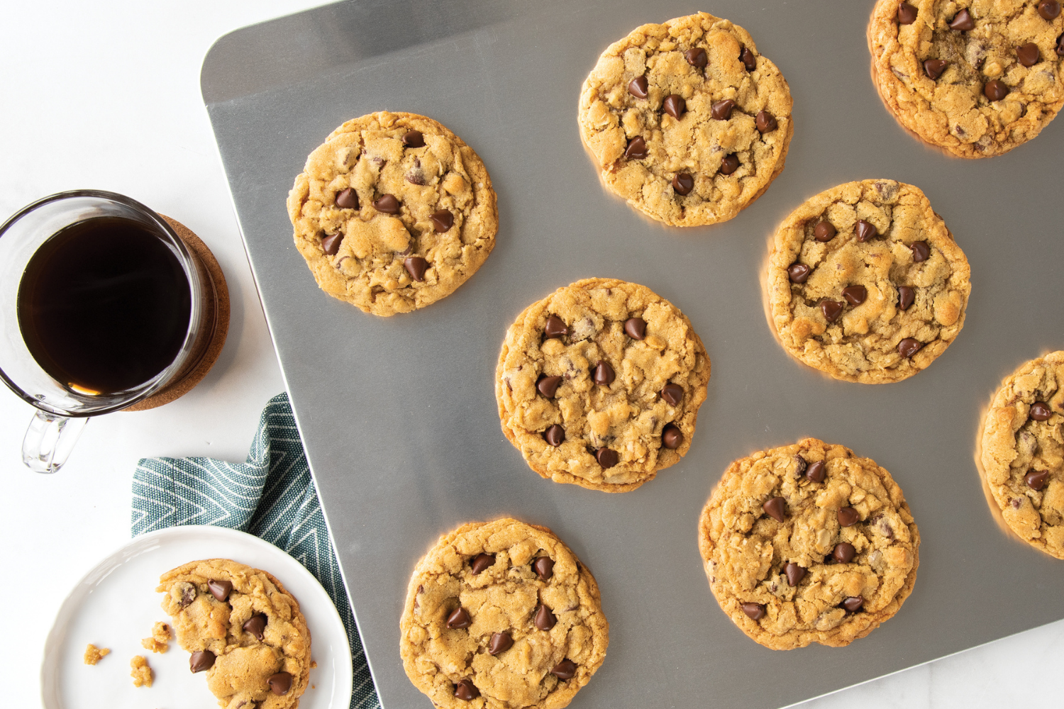 Naturals® Insulated Baking Sheet Pan with chocolate chip cookies baked on it