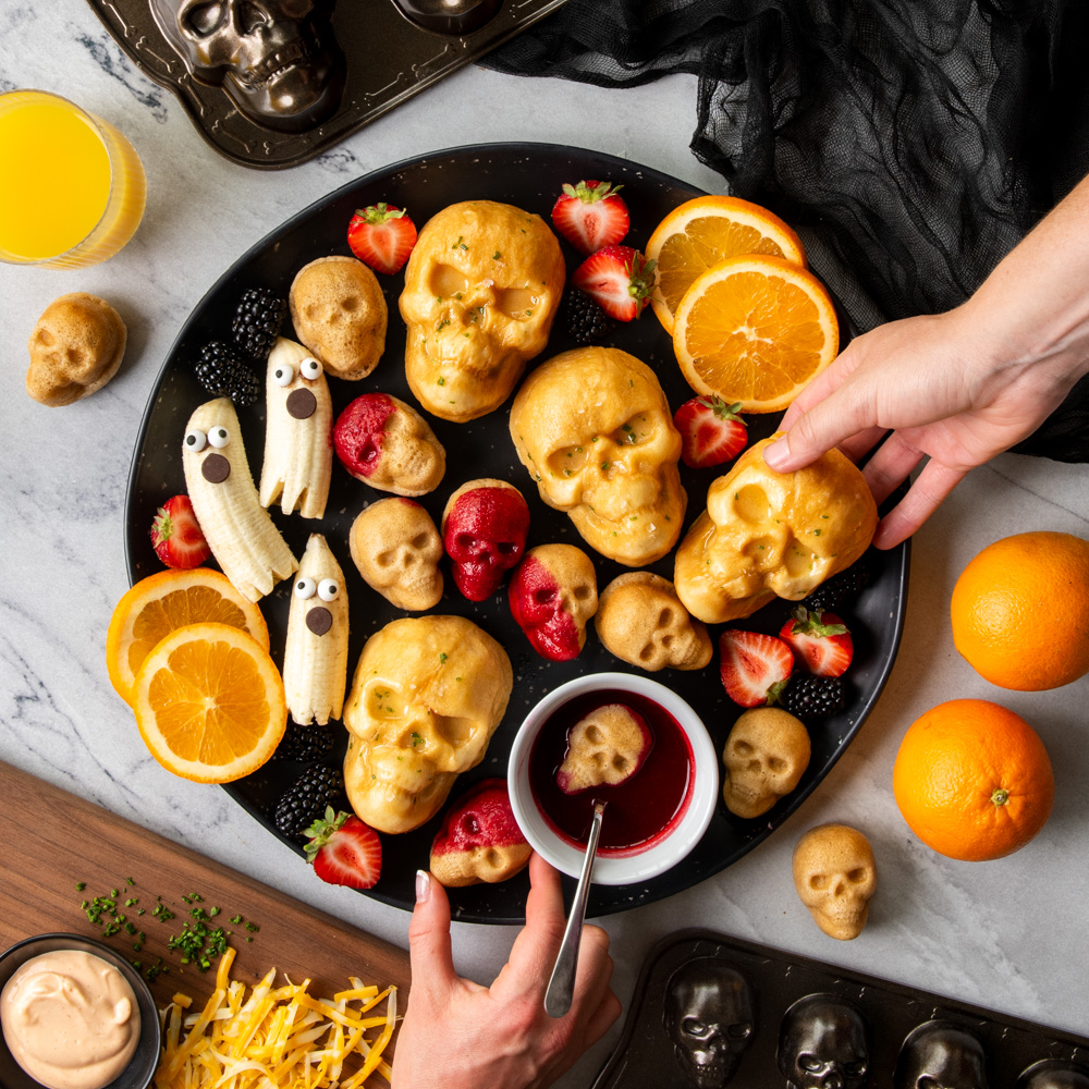 Image of spooky breakfast board using Nordic Ware's Halloween Bakeware