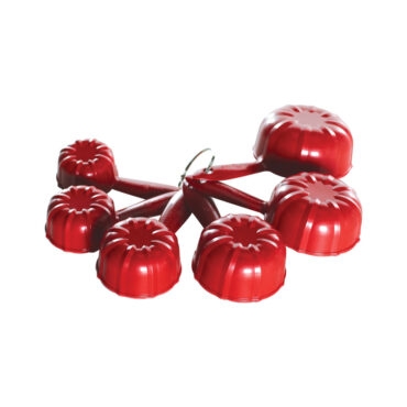 Nordic Ware bundt-shaped measuring cups in red, set of 6 nested cups