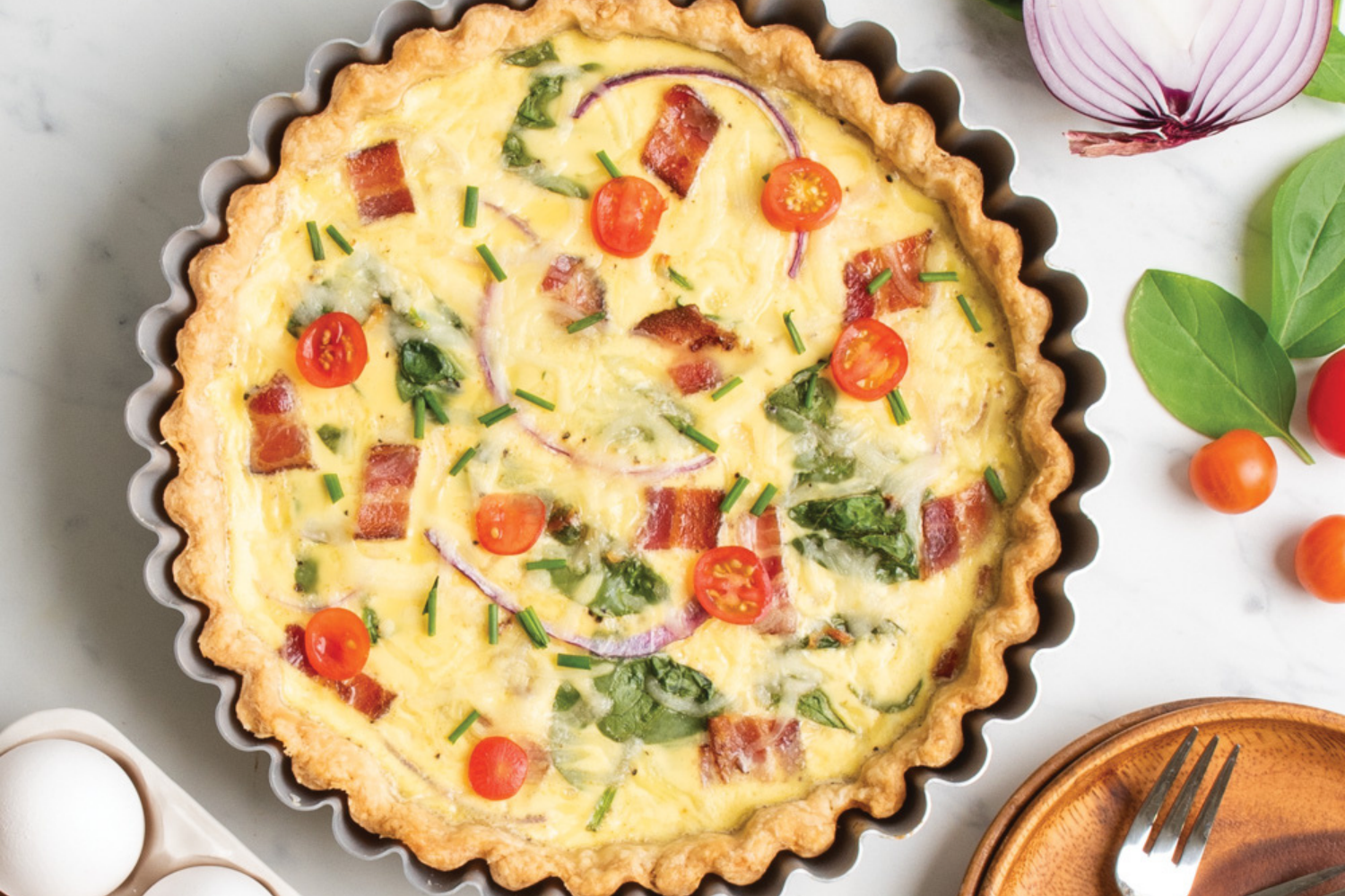 Quiche made in the Quiche and Tart Pan